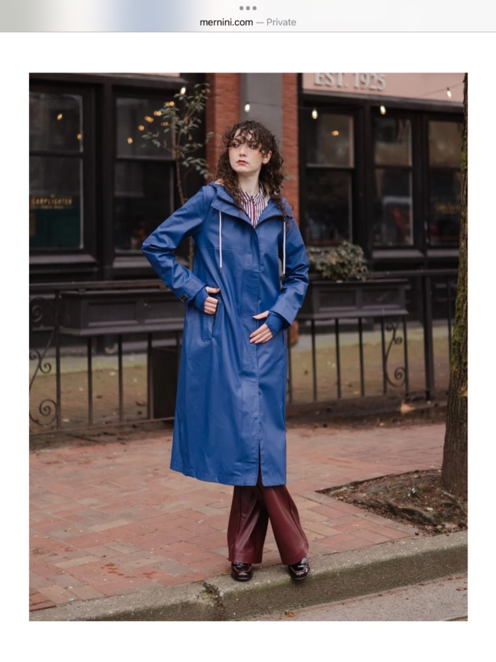Mernini Raincoat, Petite L, Peony Blue